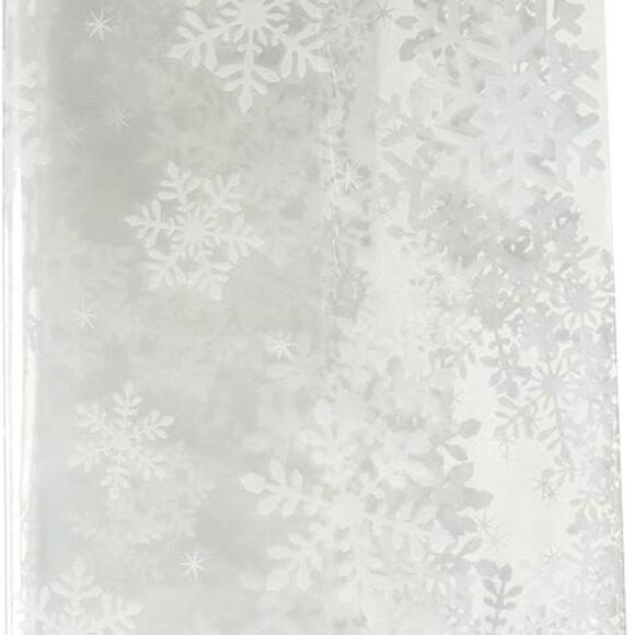 Christmas Snowflake Tray Plastic Party Favour Treat Bag (6 Pieces), Clear, 18" - Picture 7 of 7